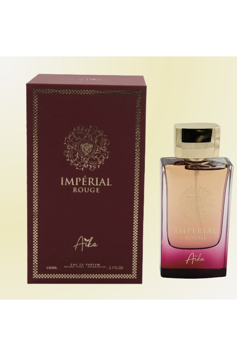 ايكا عطر أيكا إمبريال روج 80 مل للنساء، عطر يدوم طويلاً للجسم والشعر، عطر خالٍ من الكحول للنساء بمزيج من الزعفران والورد وخشب العنبر الزهري والتوابل - Image 1